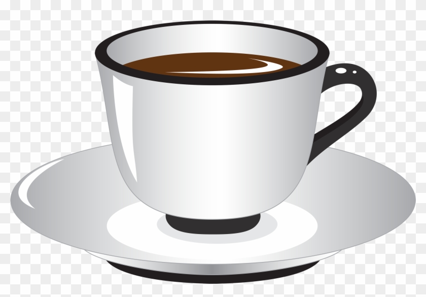 White And Black Coffee Cup Png Clipart - Coffee Cup #24560