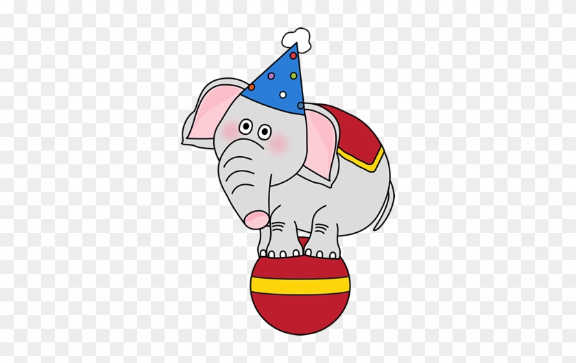 Circus Elephant On A Ball Clip Art - Circus Elephant Clip Art #24593