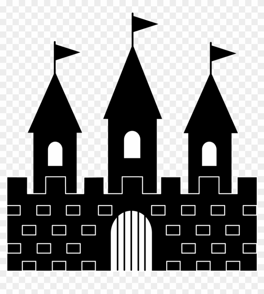 Princess Castle Clipart Black And White Free - Palace Silhouette #24602