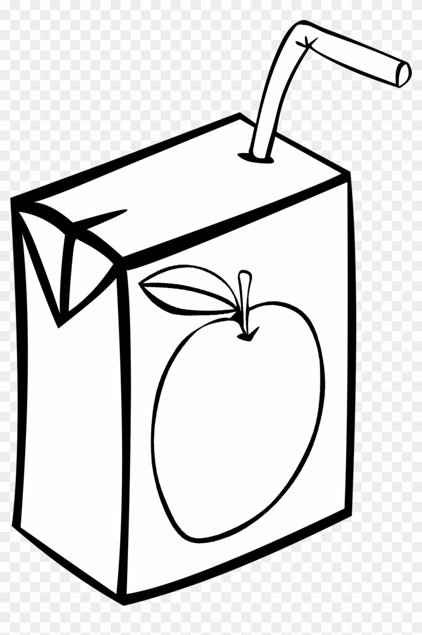 Clip Art Juice Carton Drink Clipart Pencil And In Color - Juice Box Clipart Black And White #24609