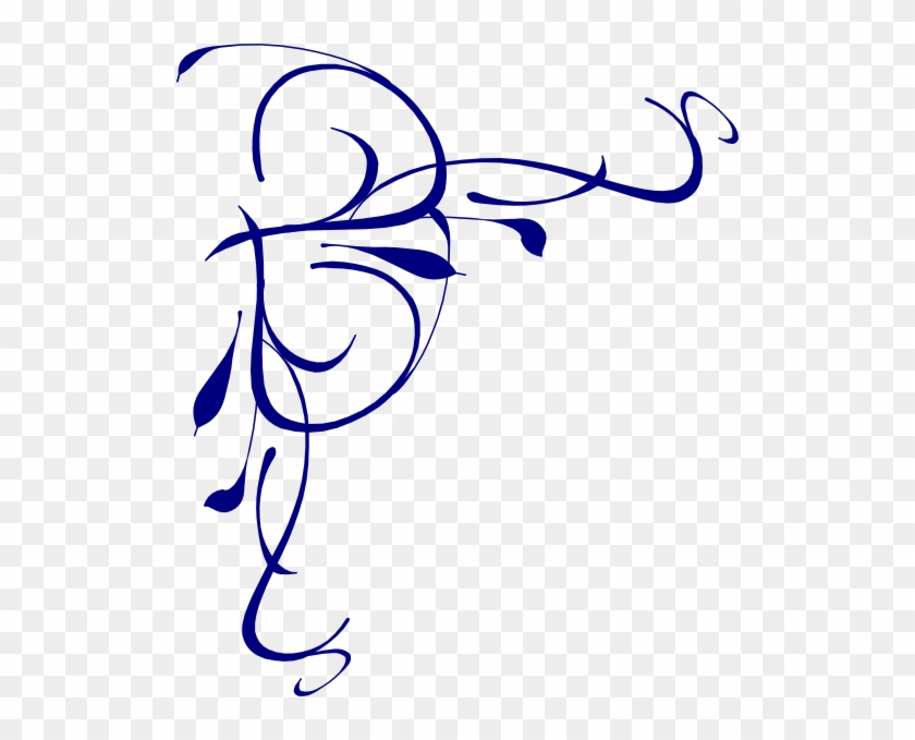 Left Floral Swirl Png, Svg Clip Art For Web - Blue Swirl Page Border #24651