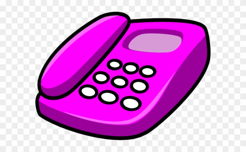 Clip Art Of Telephone Ringing In Earth Colors Clipart - Telephone Clip Art Pink #24721