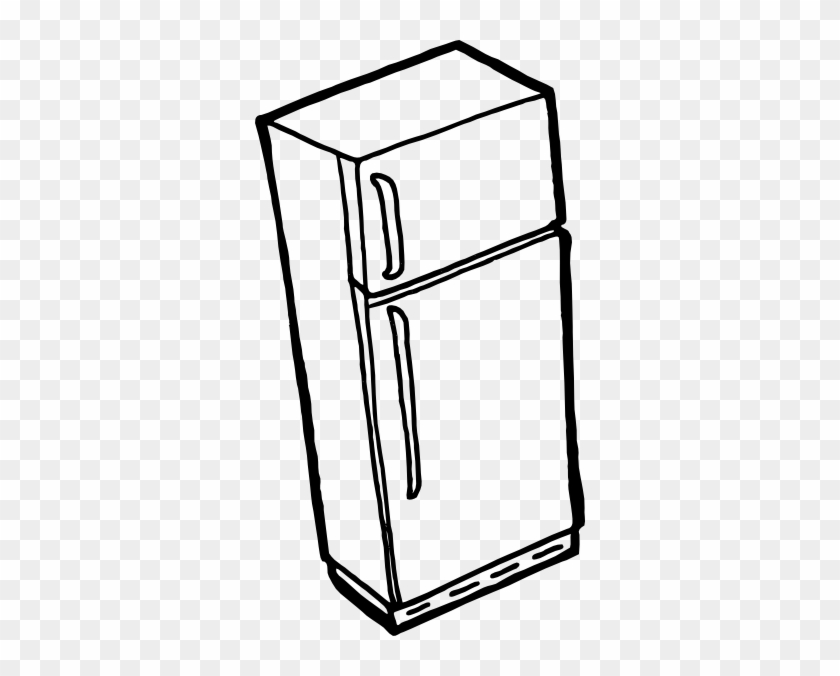 Free Vector Fridge Outline Clip Art - Refrigerator Clip Art #24877