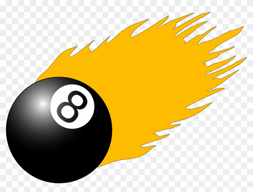 Free Vector Ball With Flames Clip Art - Pool Game Clip Art #24878