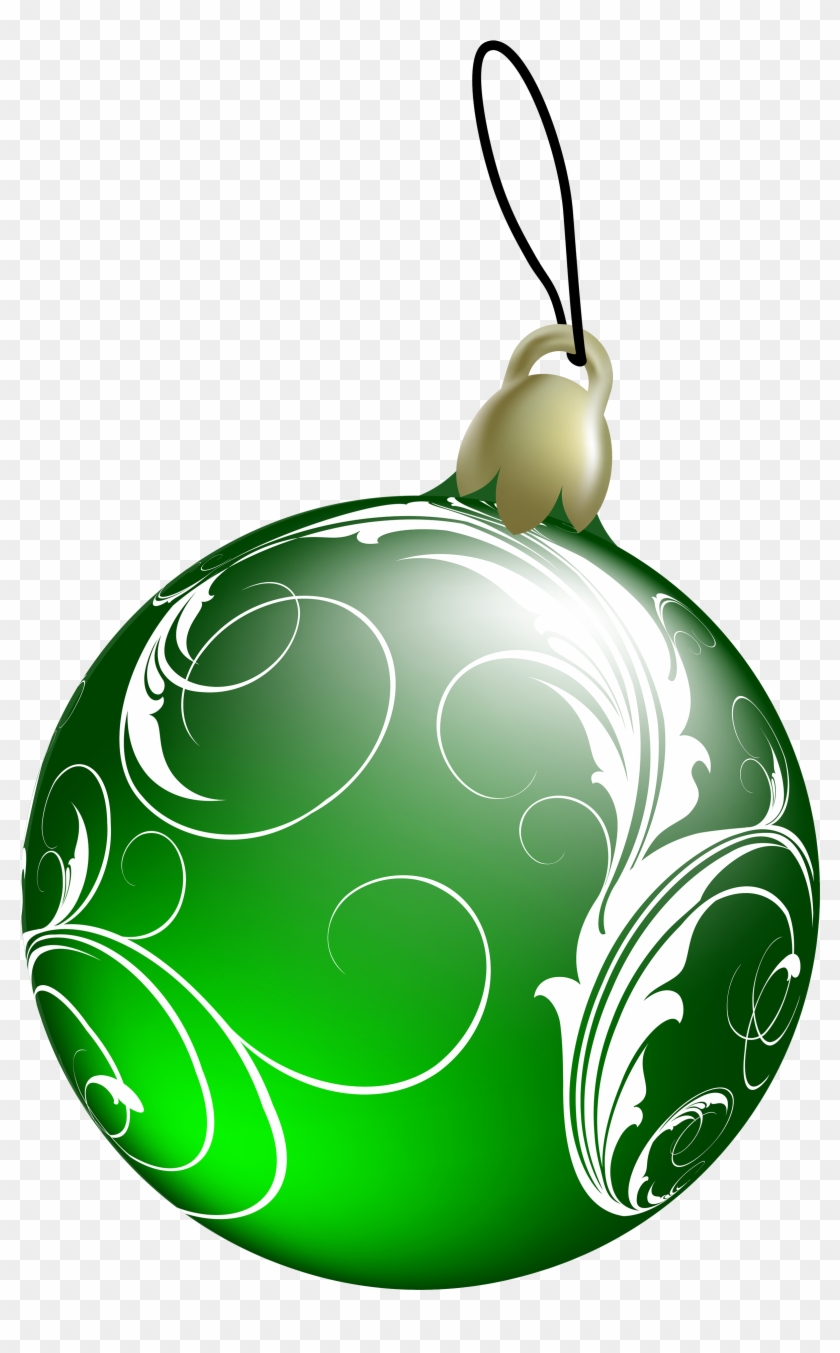 Beautiful Green Christmas Ball Png Clipart - Green Christmas Ornaments Png #24907