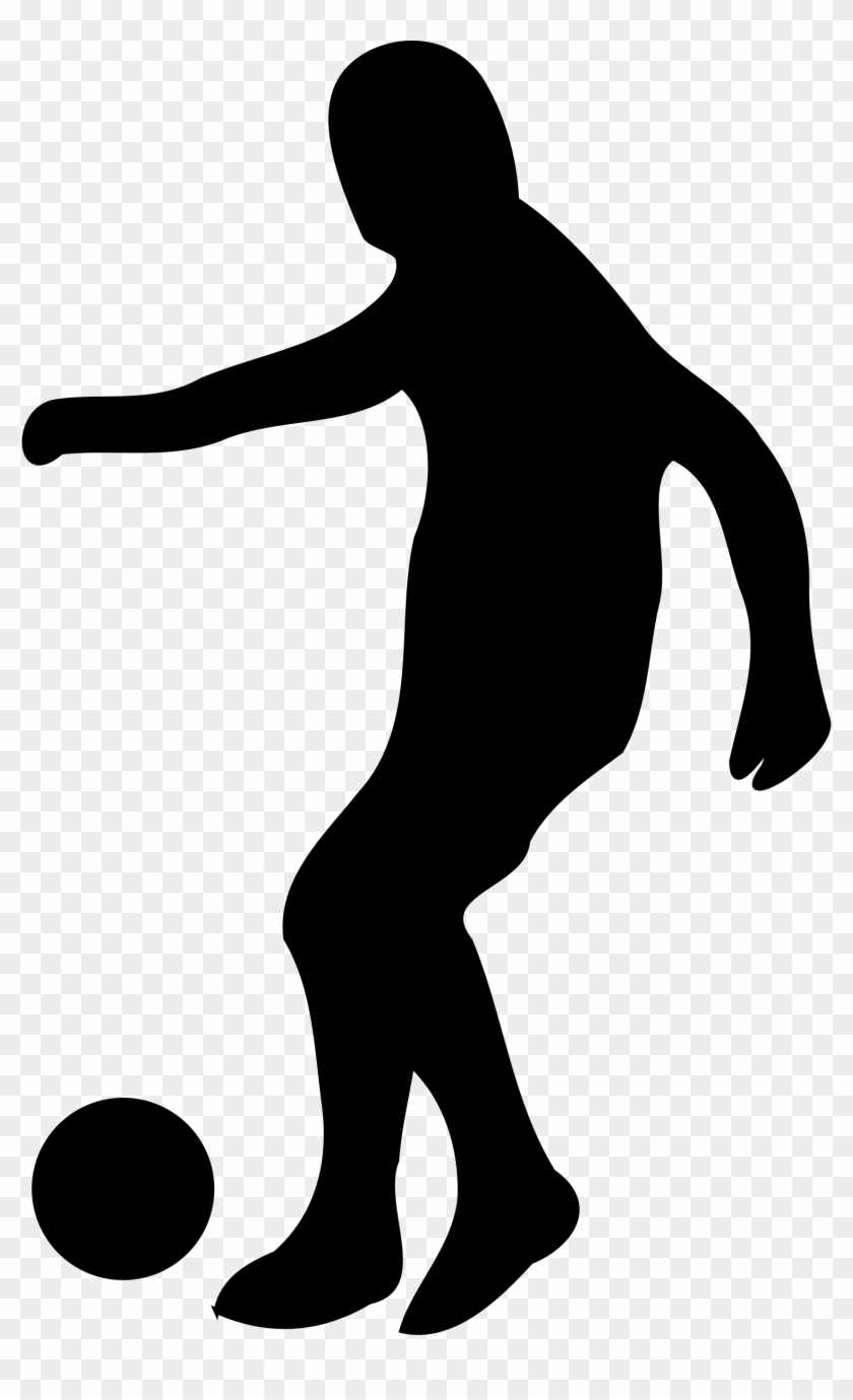 Kicking A Soccer Goal Clipart - Soccer Player Silhouette #24928