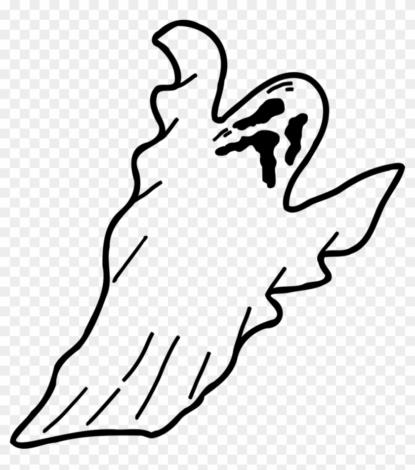 Illustration Of A Ghost - Black And White Magnifying Glass #24959