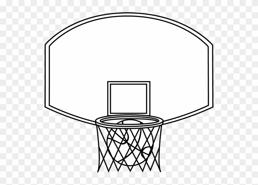 Black And White Basketball Backboard And Ball - Black And White Image Of Basket Ball #25047