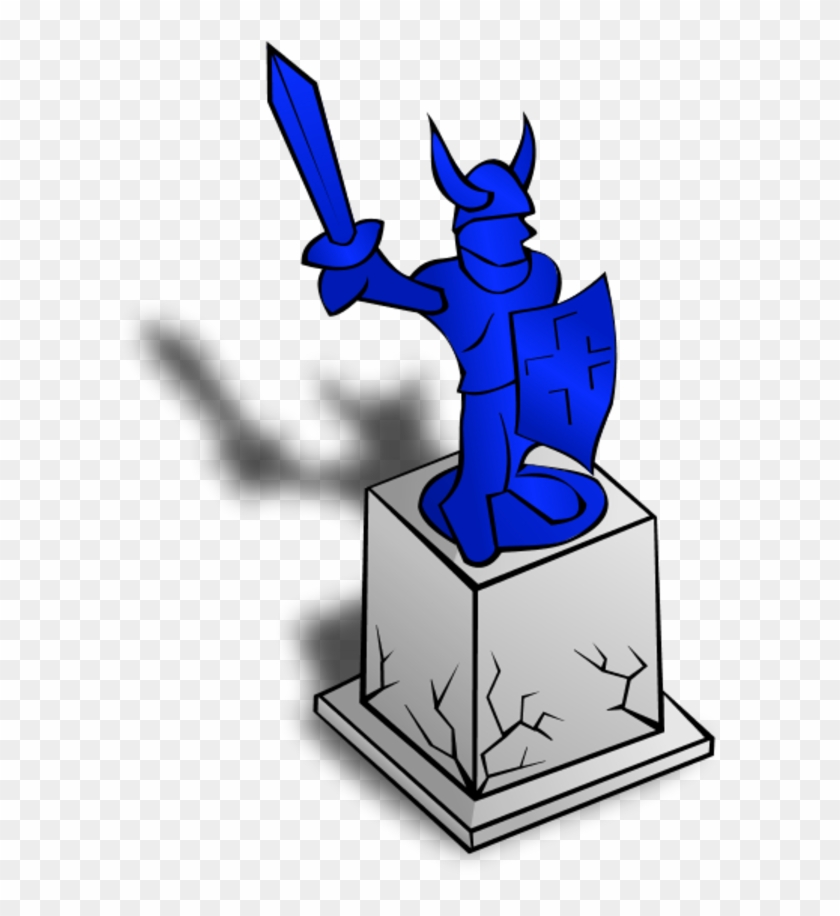 Knight Statue Holding Sword And Shield - Statue Clip Art #25093