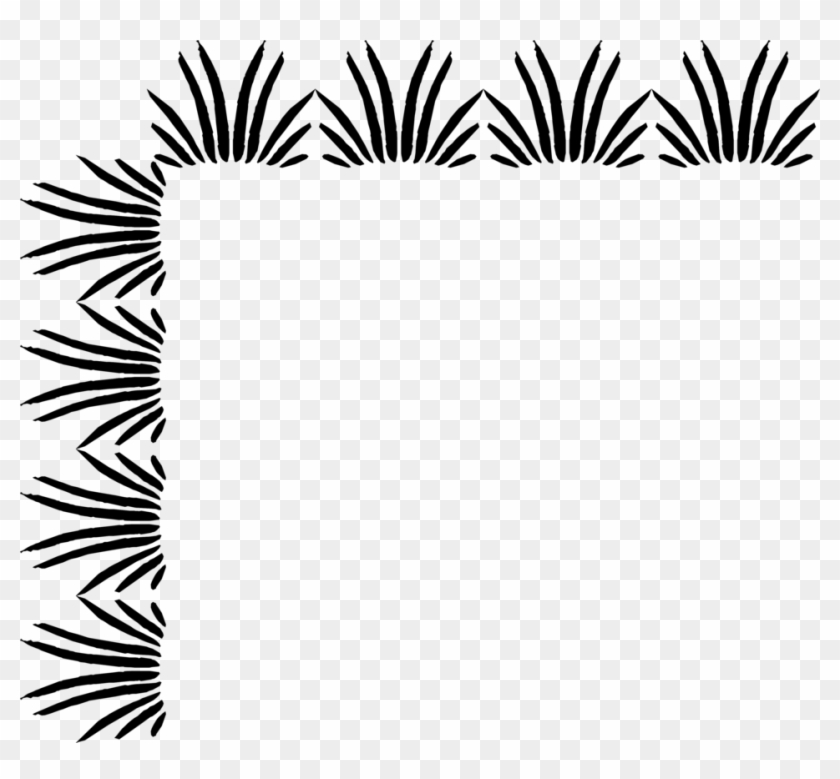 Grass Clipart Corner - Black And White Borders #25310