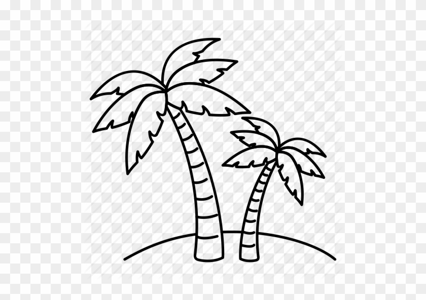 palm tree beach drawing