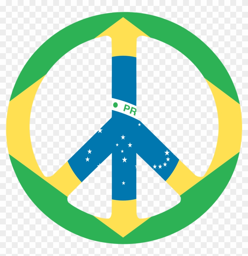 Peace Signs Clip Art Clipart Free To Use Resource - Brazil Peace Flag Sticker (rectangle) #25511