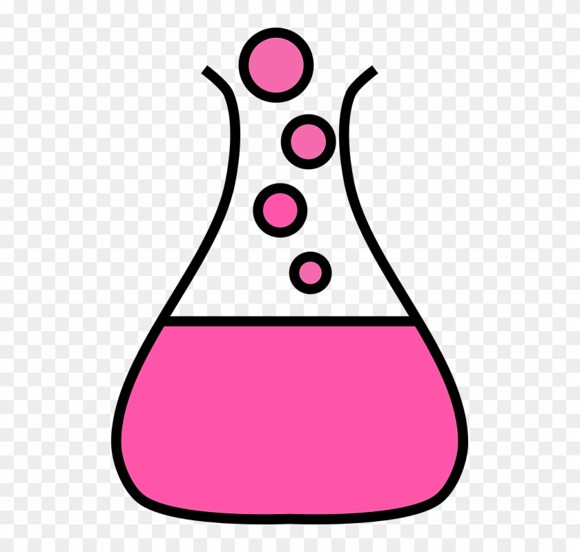 Flask Pink Fluid Bubbles Chemistry Experiment - Bubbling Test Tube Clipart #25561