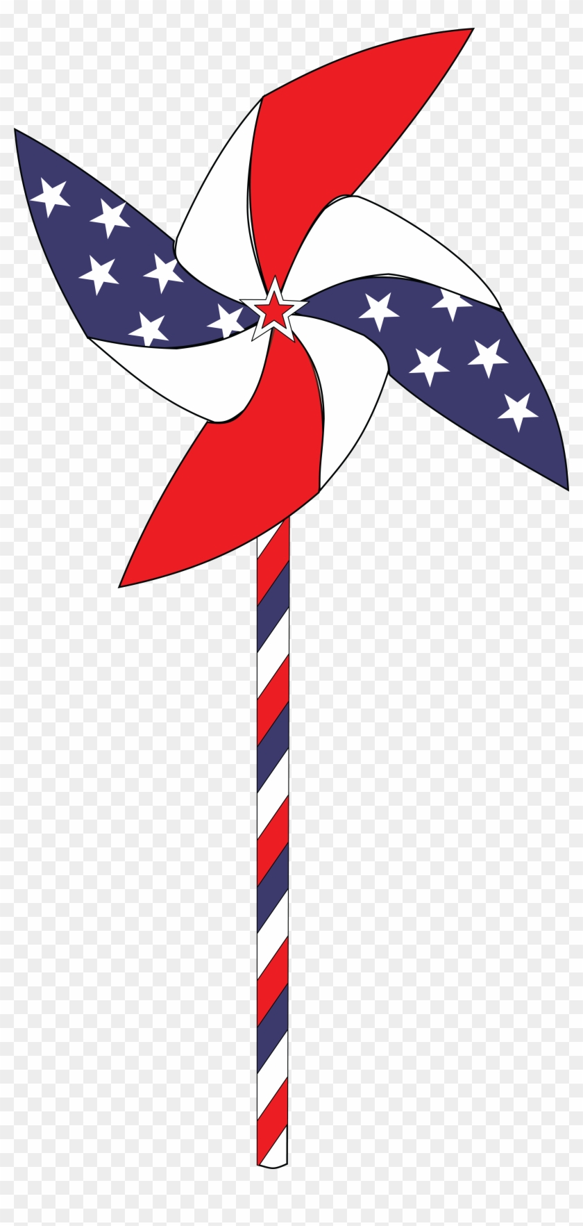 Free Clipart Of A Patriotic Usa Pinwheel - Patriotic Clipart #25588
