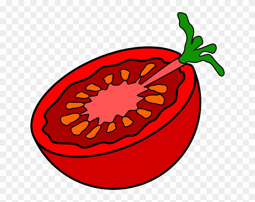 Cherry Food, Slice, Fruit, Drawing, Cartoon, Free, - Tomato Clip Art #25594