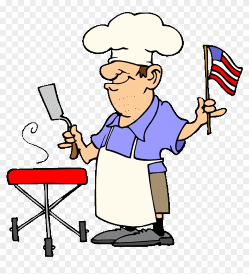 Funny Patriotic Barbecue Guy Free 4th Of July Clipart - 4th Of July Bbq Clip Art #25636