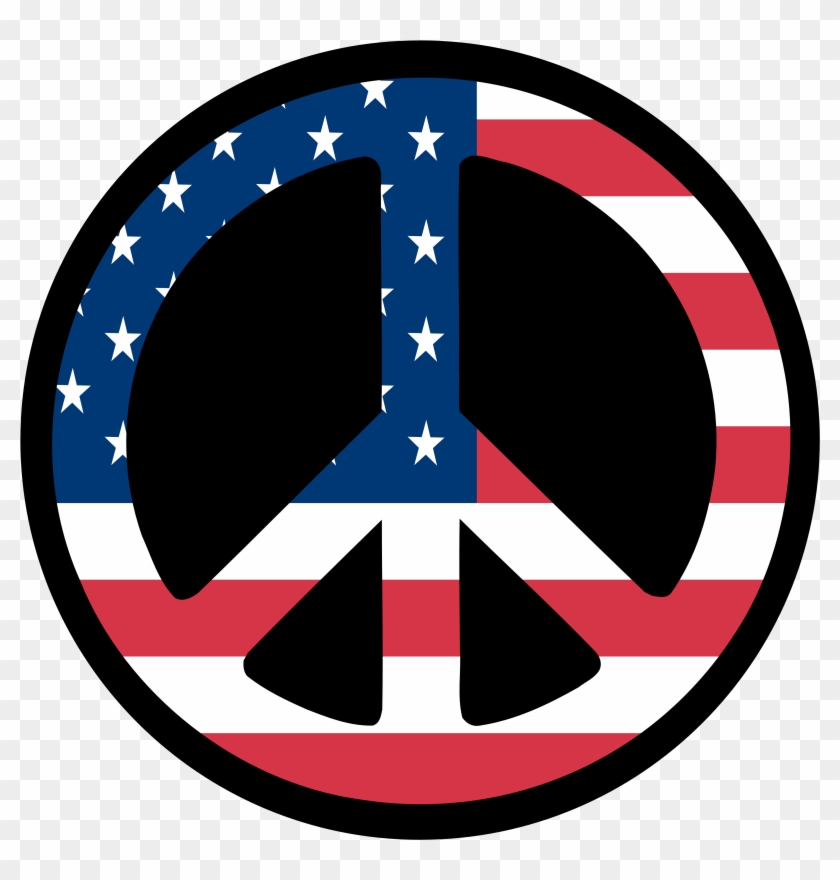 Countries Us Flag Peace Sign 3 Scallywag Peacesymbol - Peace Symbols #25941