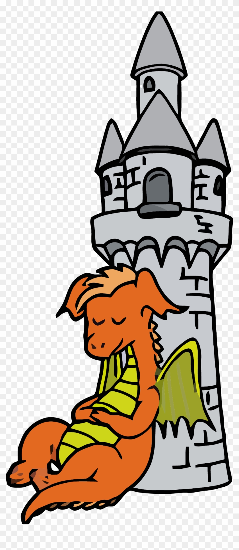 Brave Knight Slaying A Dragon - Clip Art #25992