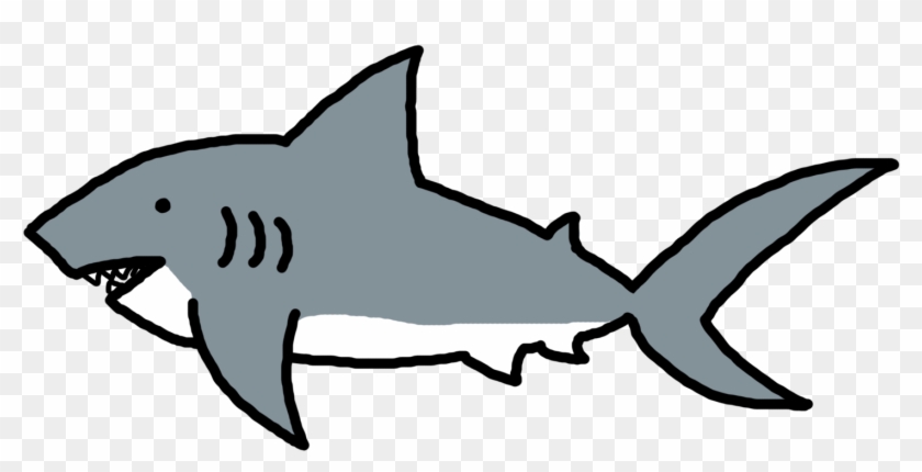 Simple Clipart Shark - Clip Art Shark Black White #25998