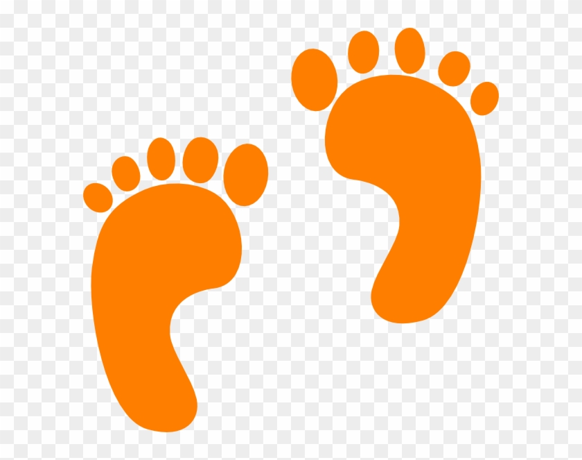 Orange Small Footprints Clip Art - Footprints Png #26223