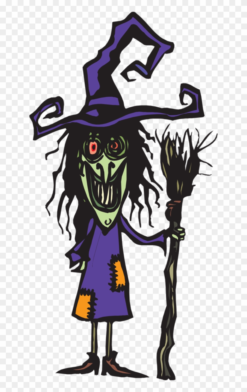 Ugly Witch With Her Broom - Ugly Witch Clipart #26239