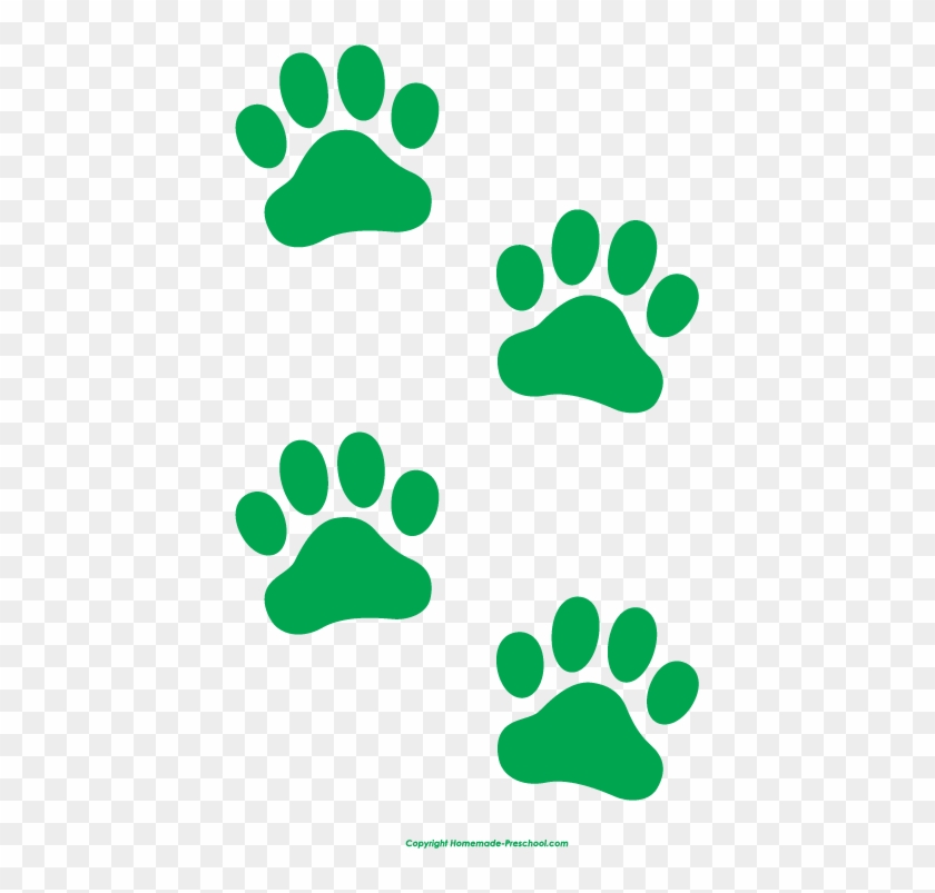 Green Paw Print Clip Art - Red And Green Paw Print #26510