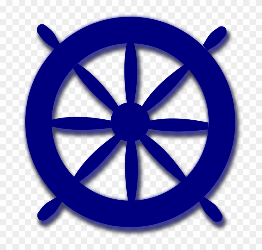 Steering Navigation Blue Wheel Ship Nautical Sea - Ships Wheel Clipart #26562