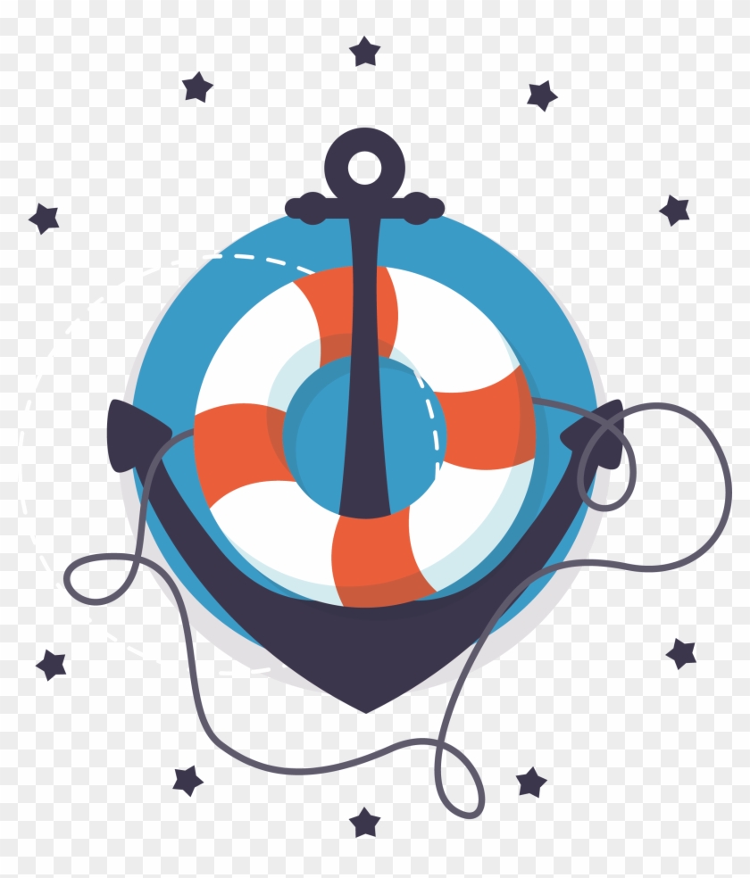 Nautical Elements Vector - Ancora Com Boia Png #26912