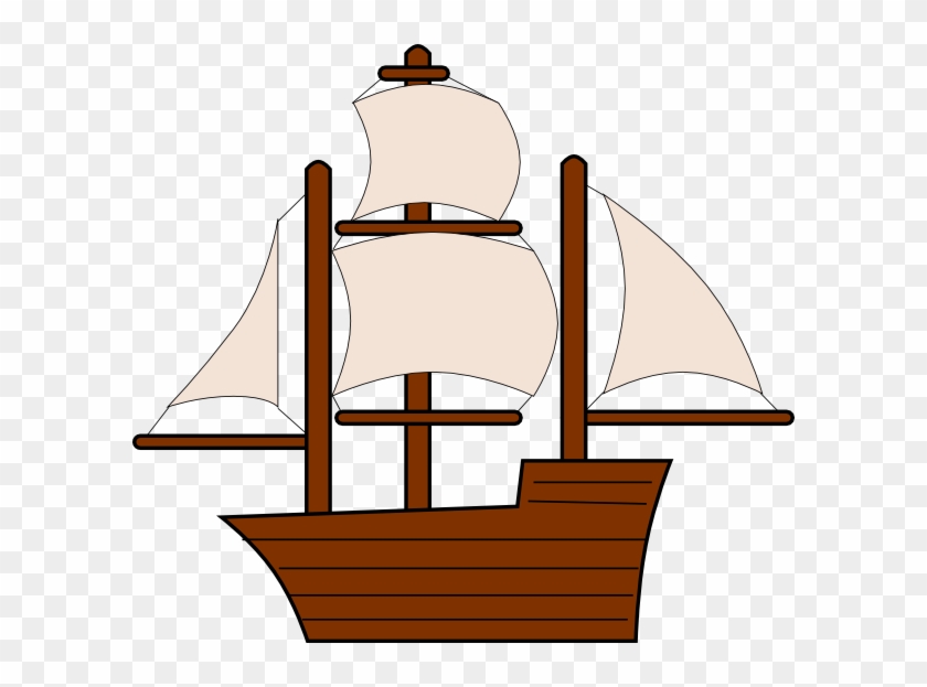 Free Vector Unfurled Sailing Ship Clip Art - Sail Ship Clip Art #26986