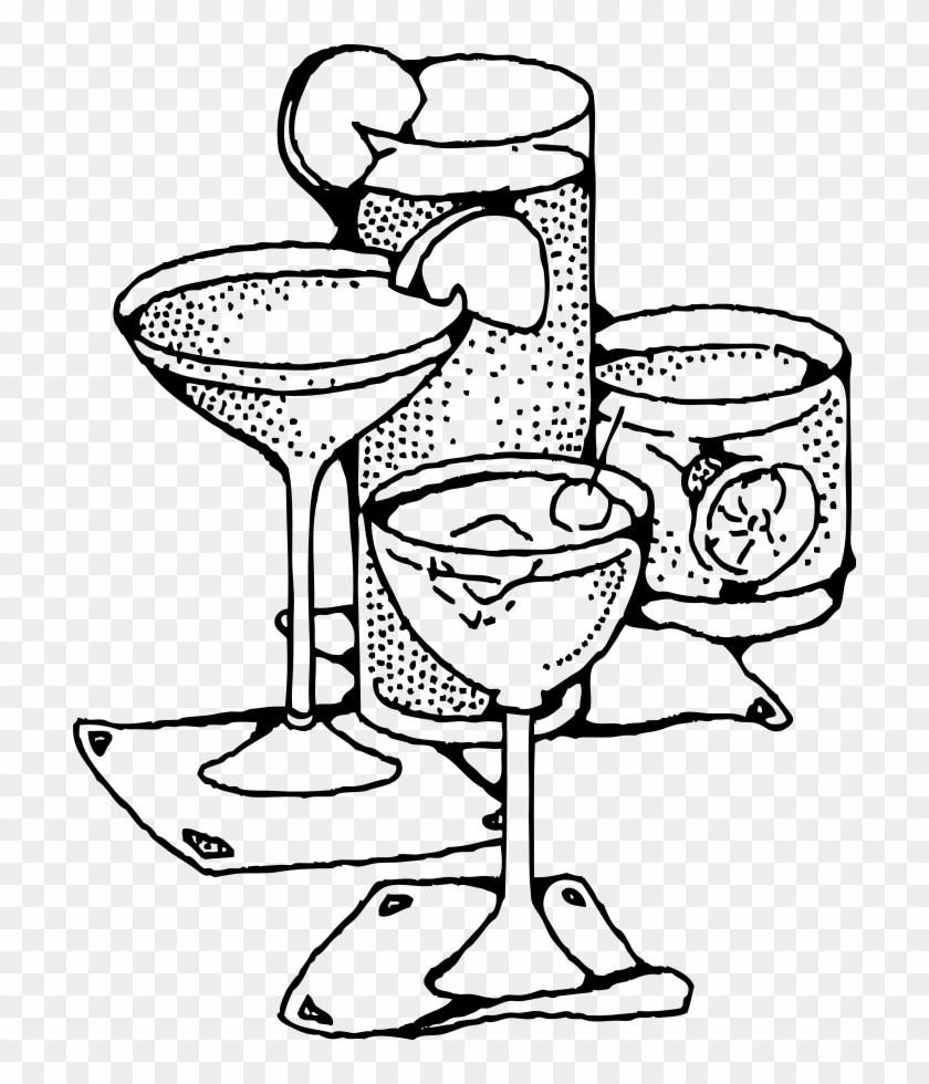 Pictures Of Drinks Free Download Clip Art Free Clip - Drinks Black And White #164142