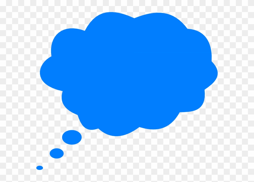 Thinking Bubble Without Shadow Blue Clip Art - Blue Thought Bubble Png #164323