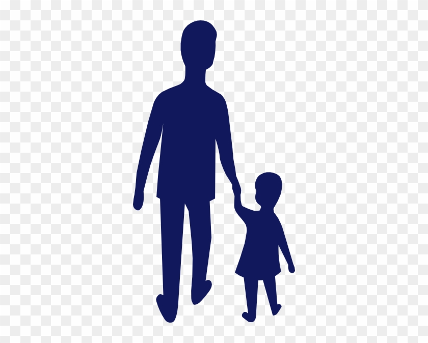 How To Set Use Blue Adult Child Holding Hands Svg Vector - Pai E Filho Vetor #164490