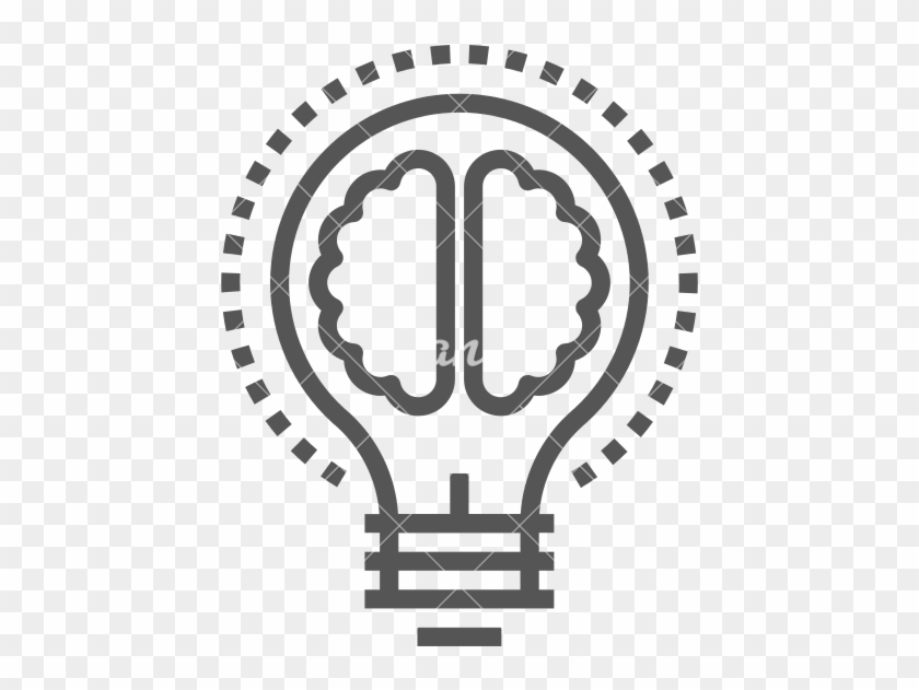 Light Bulb Brain Icons By Canva - Brain Light Bulb Image Png #164734
