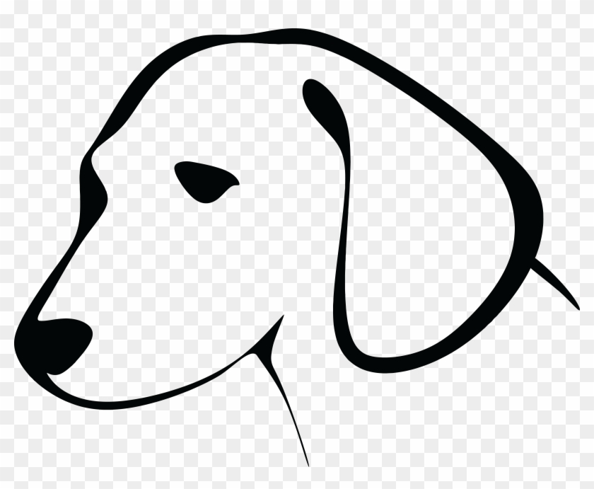 Free Clipart Of A Black And White Dog Head - Dog Line Art Face #164744