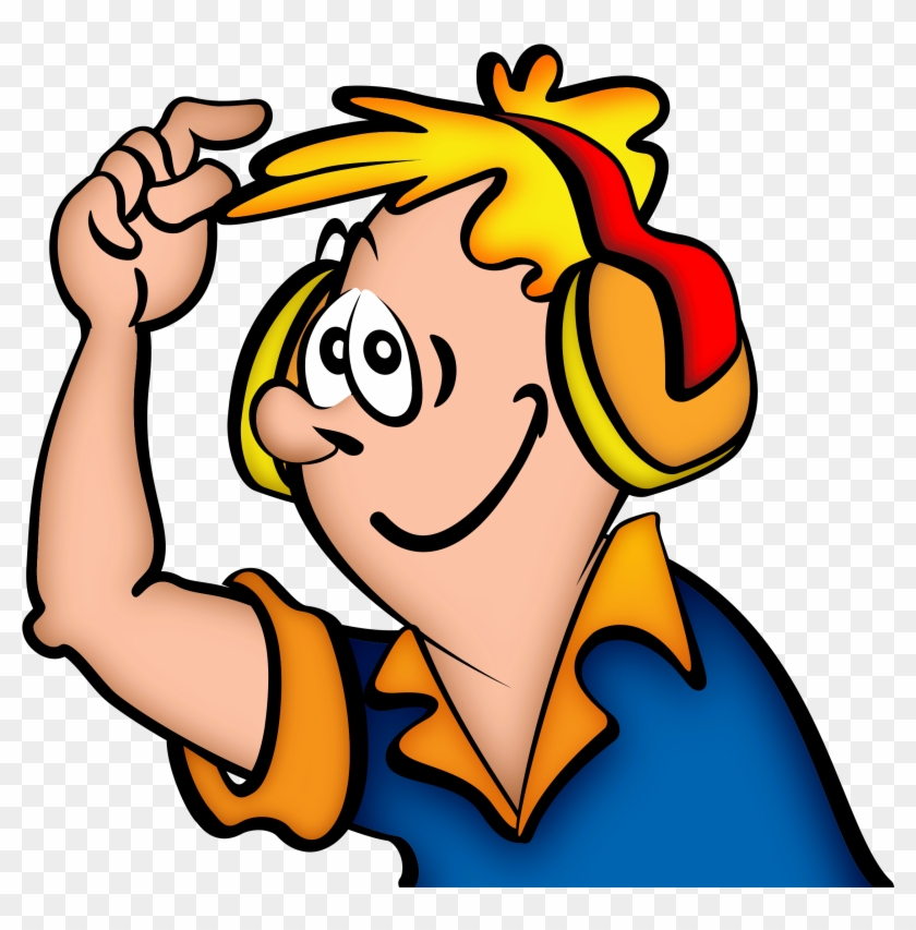 Head Phone Clipart - Boy With Hat Cartoon #164822