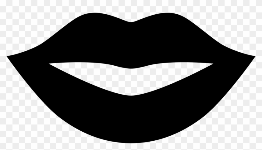 Lips Clipart Black And White - Black Lips Emoji #164905