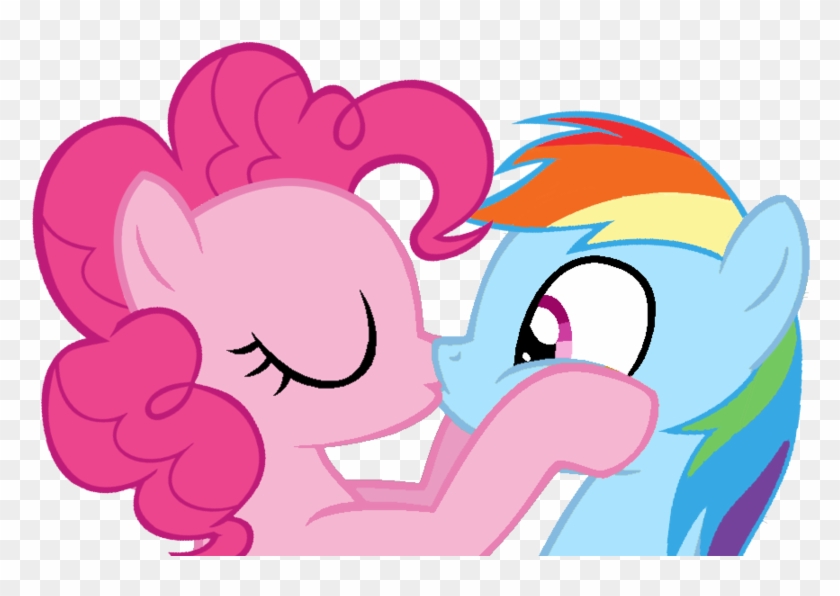 Kiss Clipart Rainbow - Pinkie Pie Kiss Rainbow Dash #165013