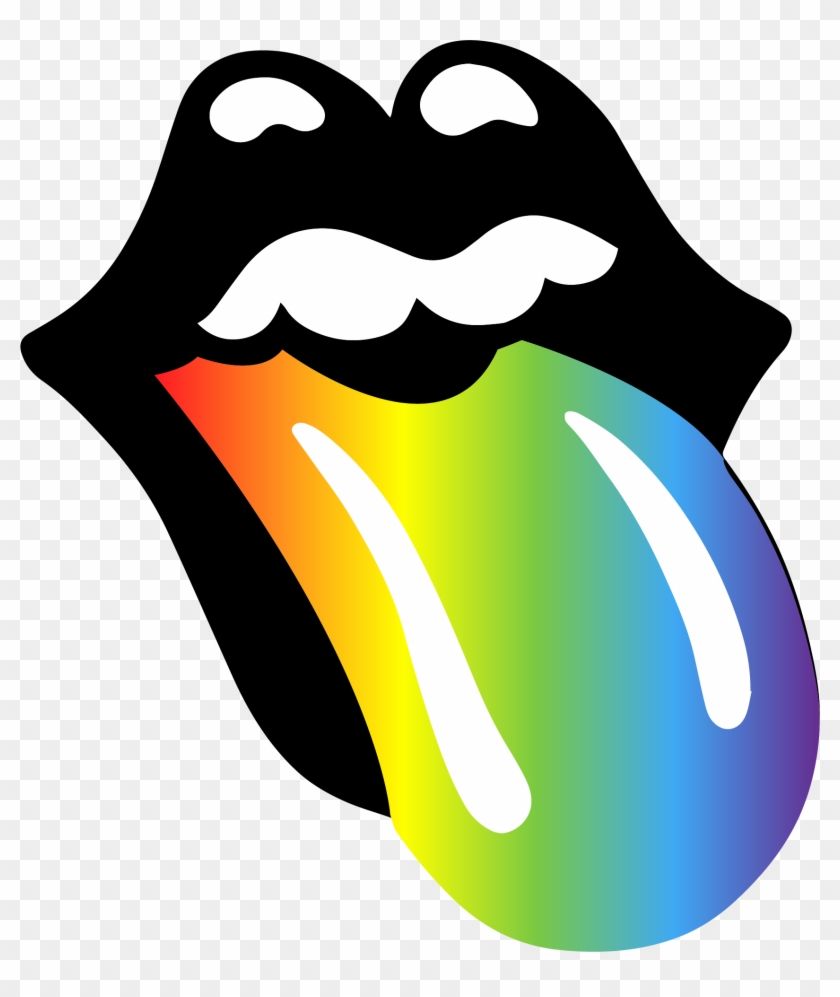 Rainbow Tongue Lips Mouth Pride Gay Lesbian Bi - Rolling Stones #165052
