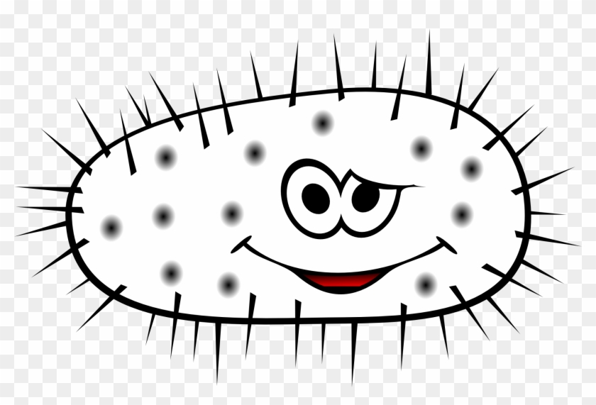 Bacteria Clipart Black And White Clip Art Library - Cartoon Bacteria Black And White #165265