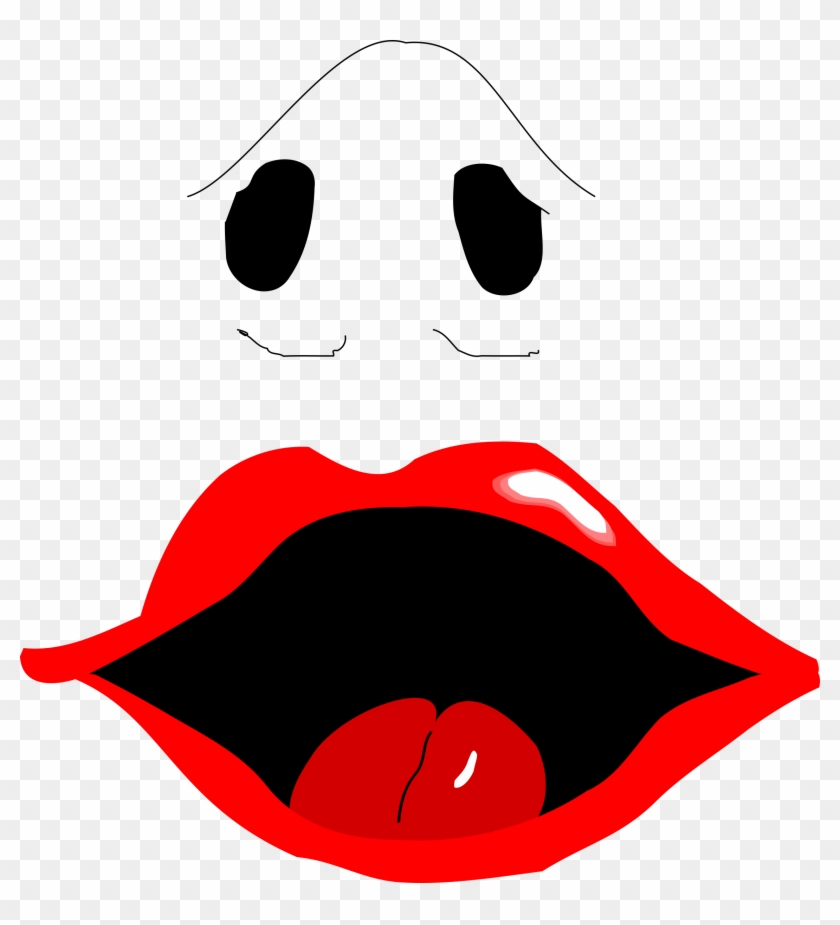 Red Lips And Nose Clipart - Transparent Nose And Mouth #165387