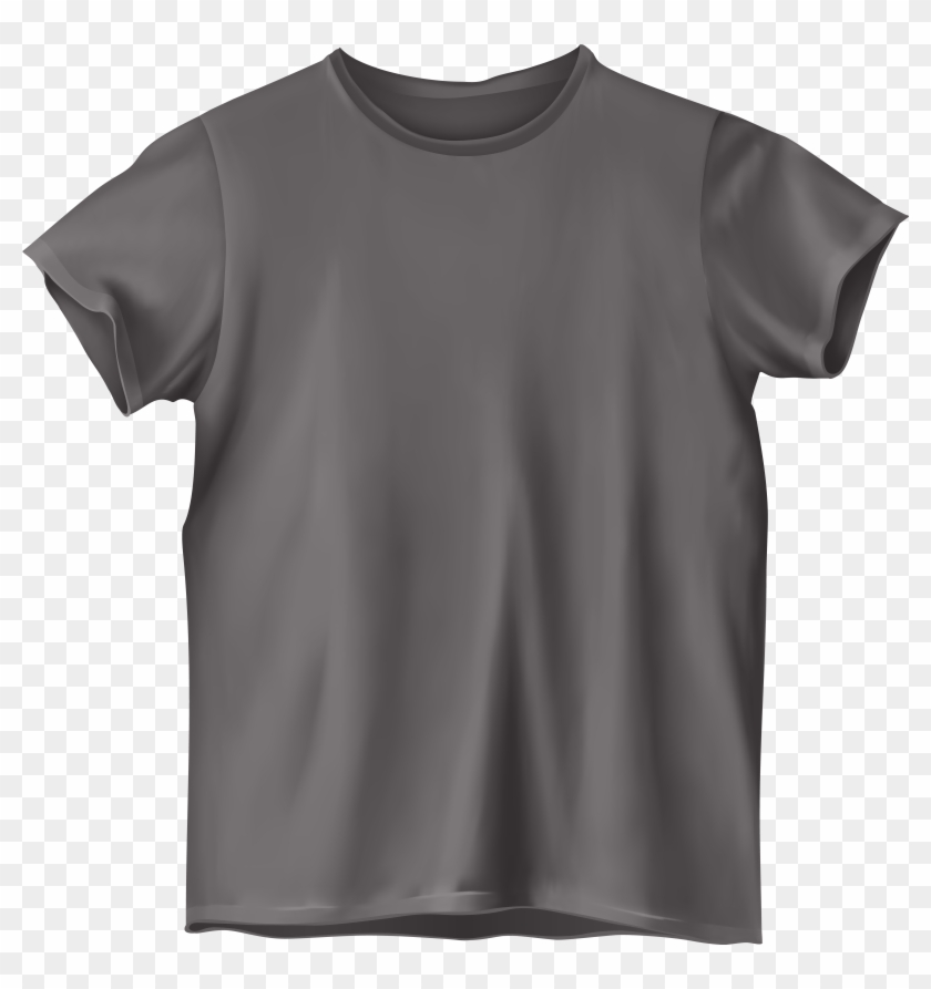 Grey T Shirt Png Clip Art - T Shirt Top View Png #165415