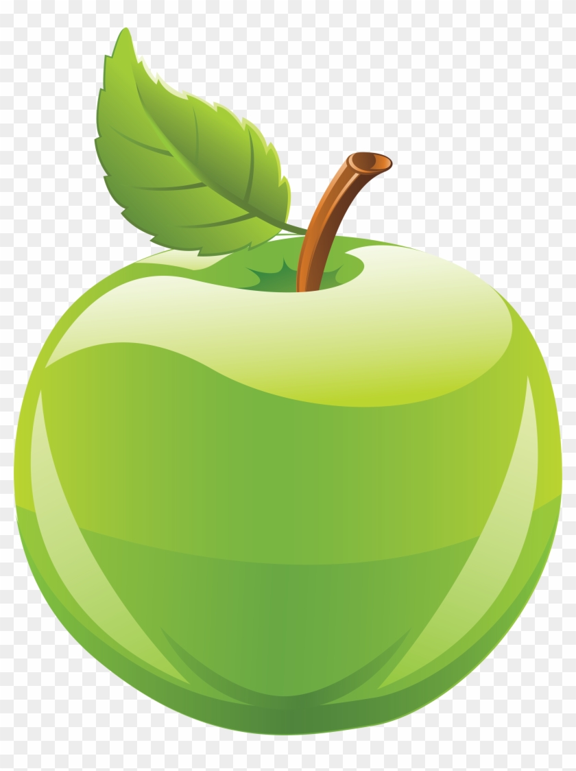 Fruits Green Apple Clipart - Green Apple Clipart Png #165491