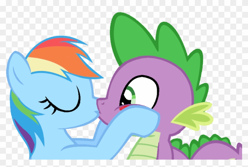 Kiss Clipart Rainbow - My Little Pony Spike And Rainbow Dash #165485