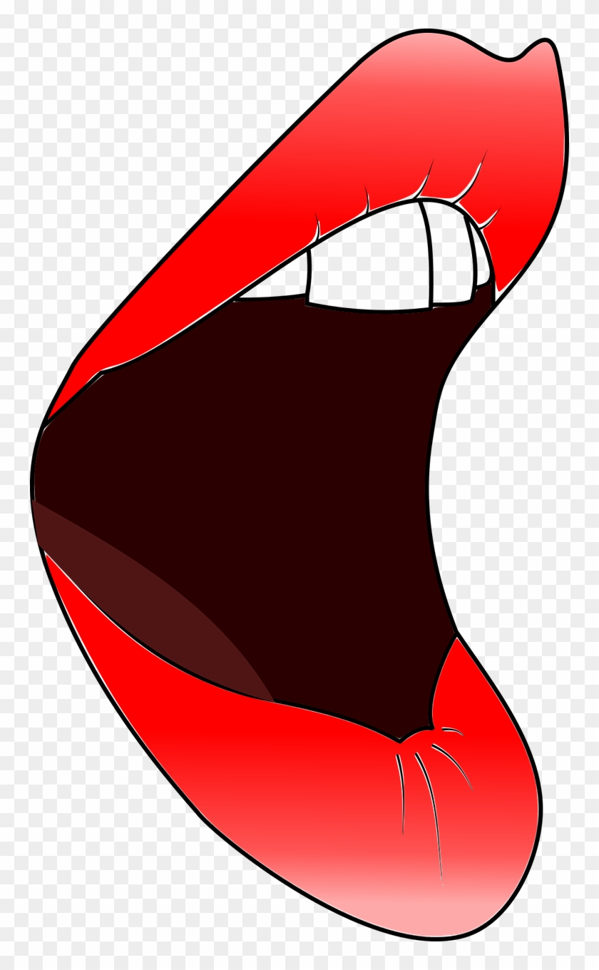 Lips Mouth Woman Red Open Sing Kiss Tooth - รูป ปาก Png #165500