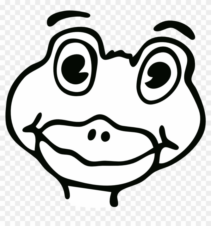 Frog - On - A - Log - Clip - Art - Black - And% - Drawing #165501