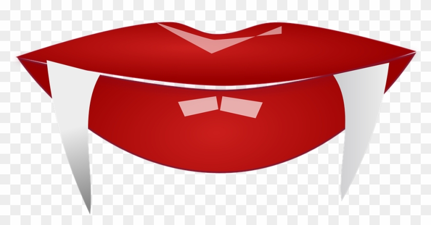 Vampire Lips Red Lip Gloss Fangs Dracula - Dracula Fangs Clip Art #165655