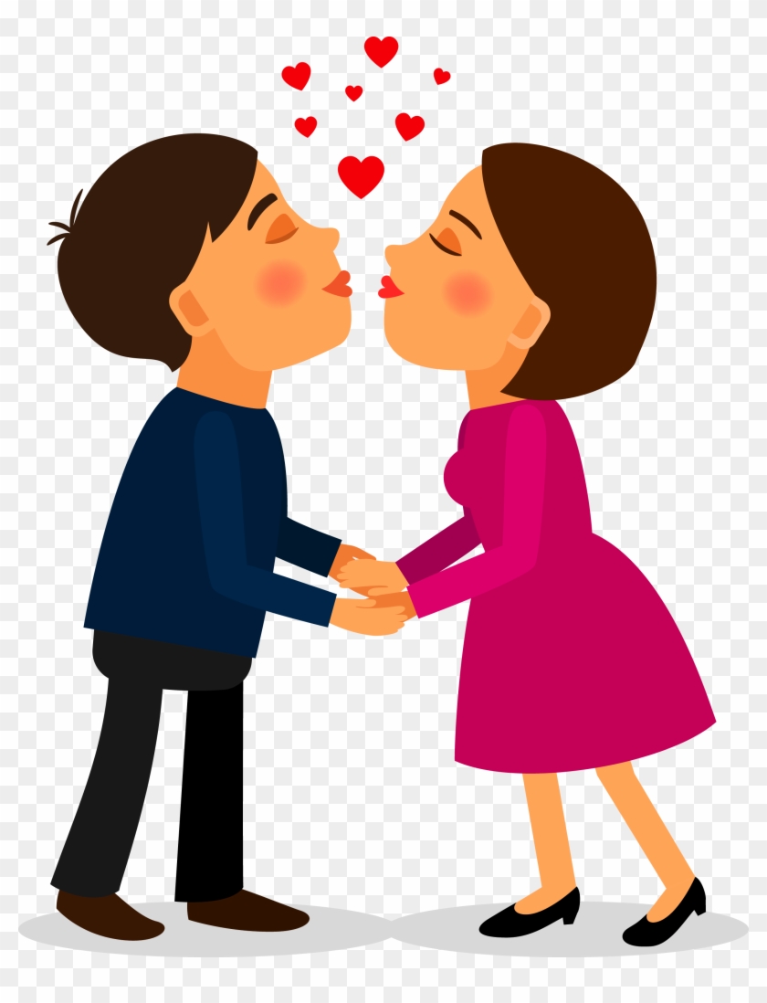 Kiss Drawing - Couple Kissing - Couple Kiss Png #165991