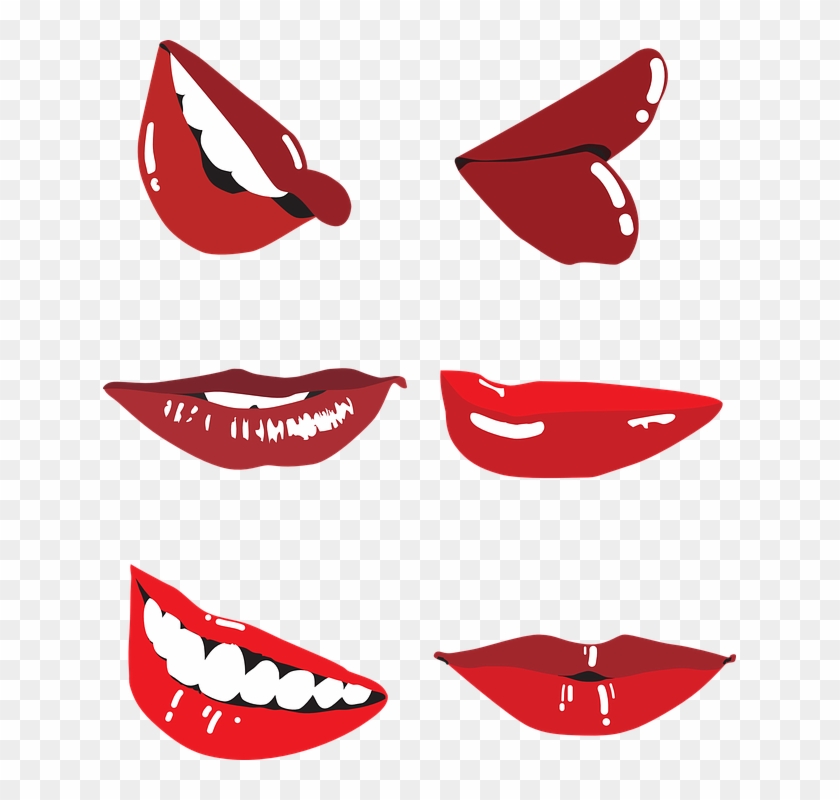 Laughter Smile Outline Lips Beauty Vector - Bibir Senyum Vector #166116