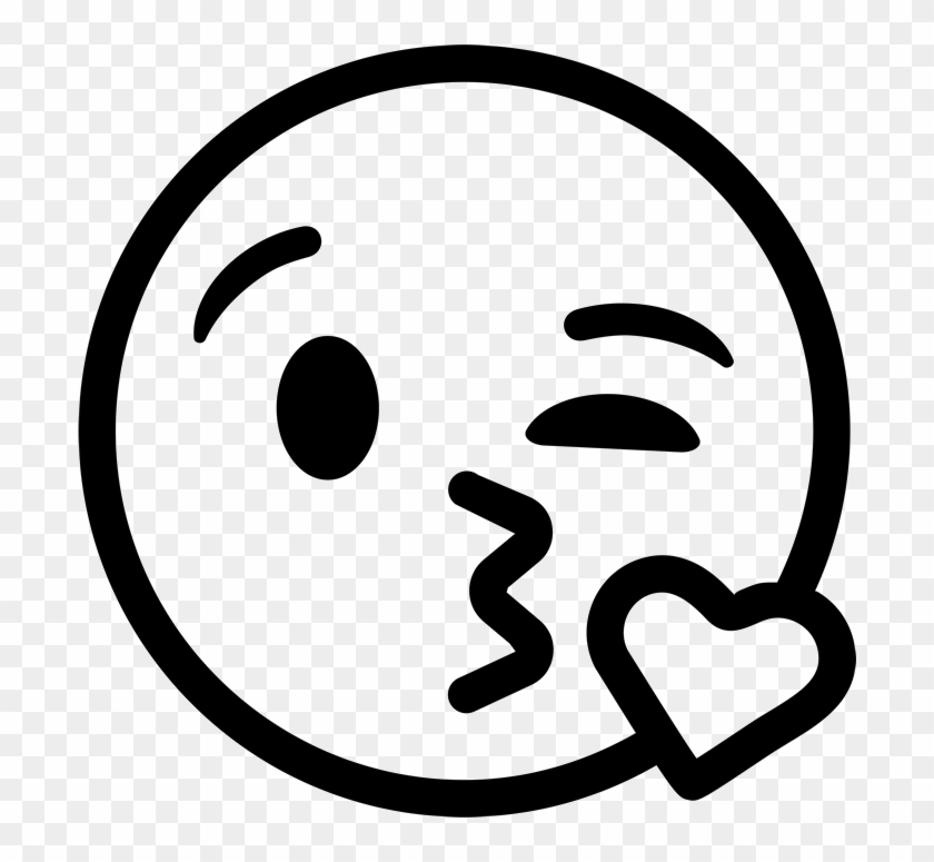 Emoji Rubber Stamps Kiss Emoji Black And White Free