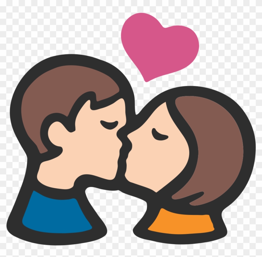 Open - Boy And Girl Kissing Emoji #166396